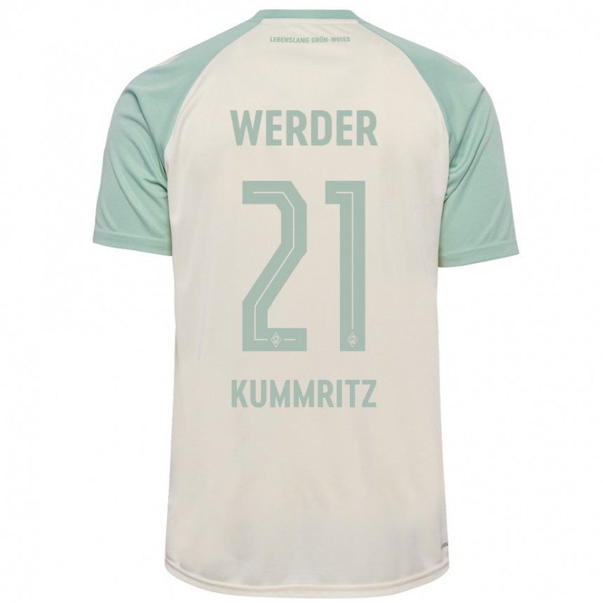 Homme Football Maillot Liam Kümmritz #21 Blanc Cassé Vert Clair Tenues Extérieur 2024/25