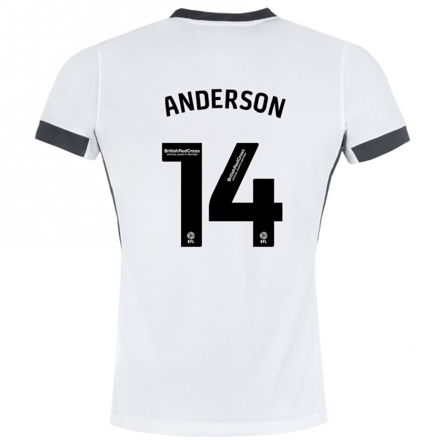 Homme Football Maillot Keshi Anderson #14 Blanc Noir Tenues Extérieur 2024/25