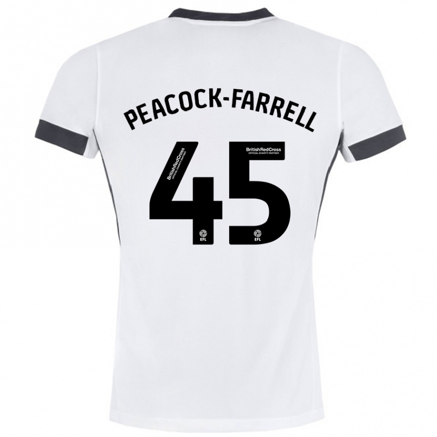 Homme Football Maillot Bailey Peacock-Farrell #45 Blanc Noir Tenues Extérieur 2024/25