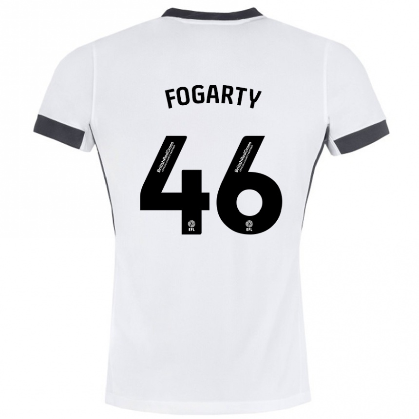 Homme Football Maillot Tom Fogarty #46 Blanc Noir Tenues Extérieur 2024/25