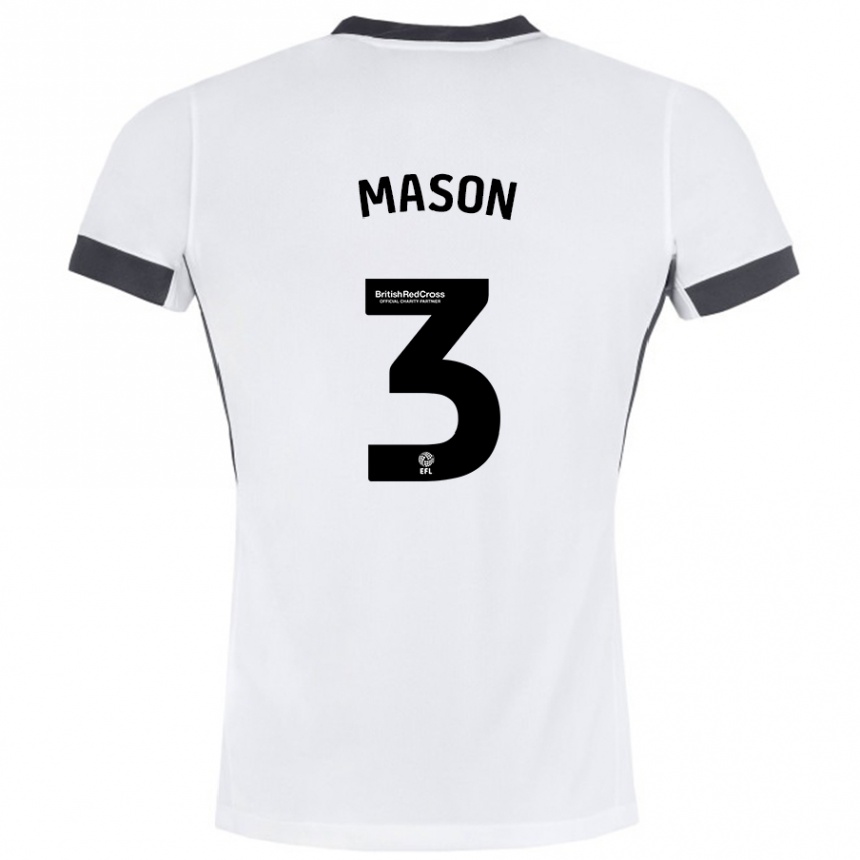 Homme Football Maillot Ellie Mason #3 Blanc Noir Tenues Extérieur 2024/25