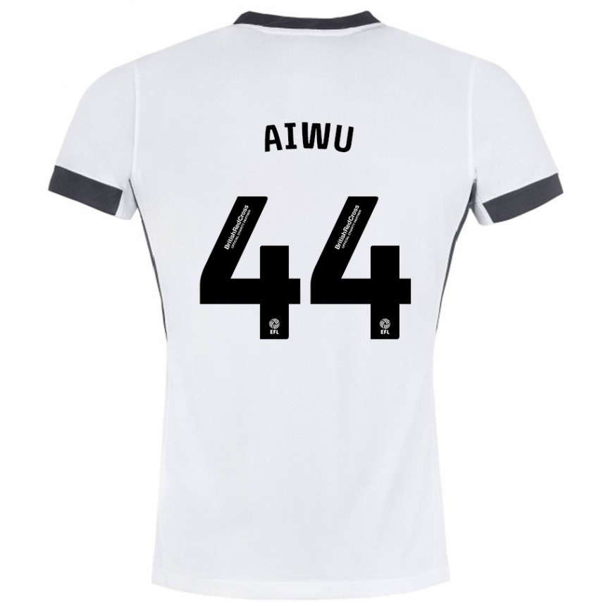 Homme Football Maillot Emanuel Aiwu #44 Blanc Noir Tenues Extérieur 2024/25