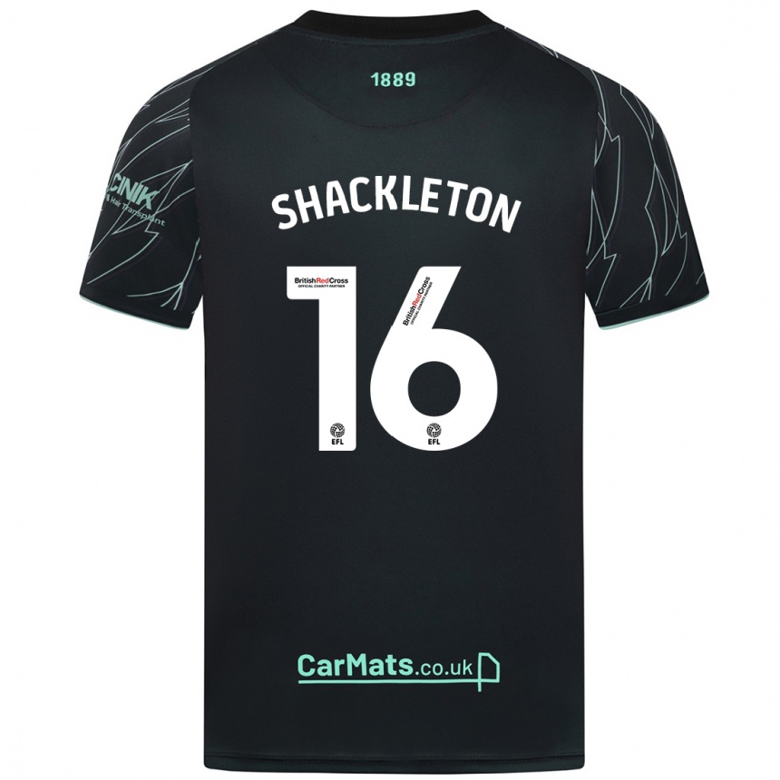 Homme Football Maillot Jamie Shackleton #16 Noir Vert Tenues Extérieur 2024/25