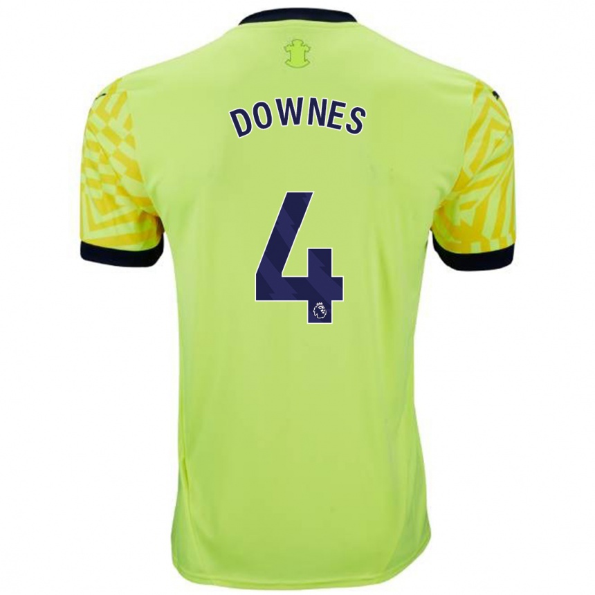 Homme Football Maillot Flynn Downes #4 Jaune Tenues Extérieur 2024/25