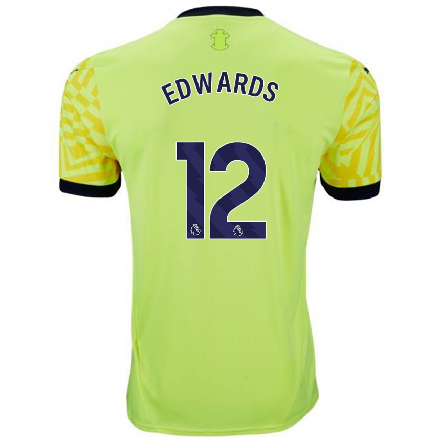 Homme Football Maillot Ronnie Edwards #12 Jaune Tenues Extérieur 2024/25