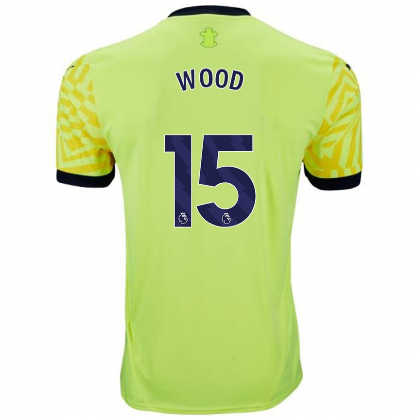 Homme Football Maillot Nathan Wood #15 Jaune Tenues Extérieur 2024/25