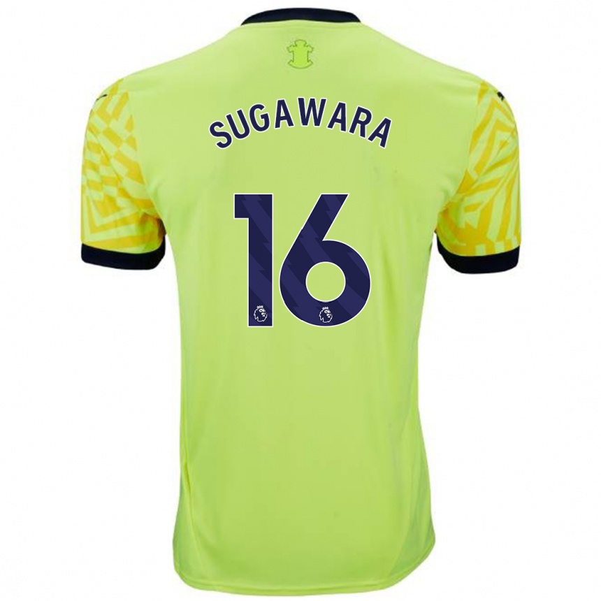 Homme Football Maillot Yukinari Sugawara #16 Jaune Tenues Extérieur 2024/25