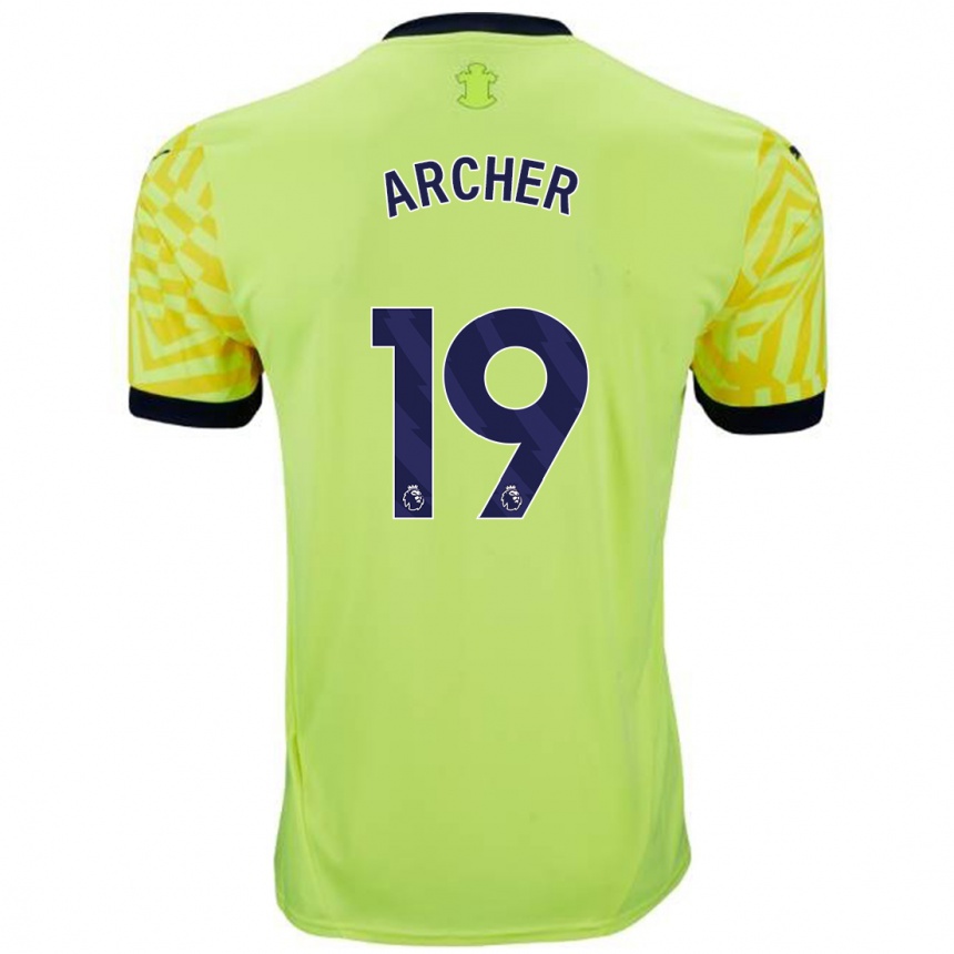 Homme Football Maillot Cameron Archer #19 Jaune Tenues Extérieur 2024/25