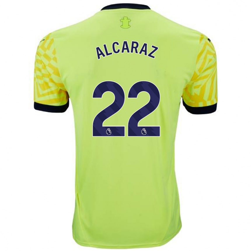 Homme Football Maillot Carlos Alcaraz #22 Jaune Tenues Extérieur 2024/25