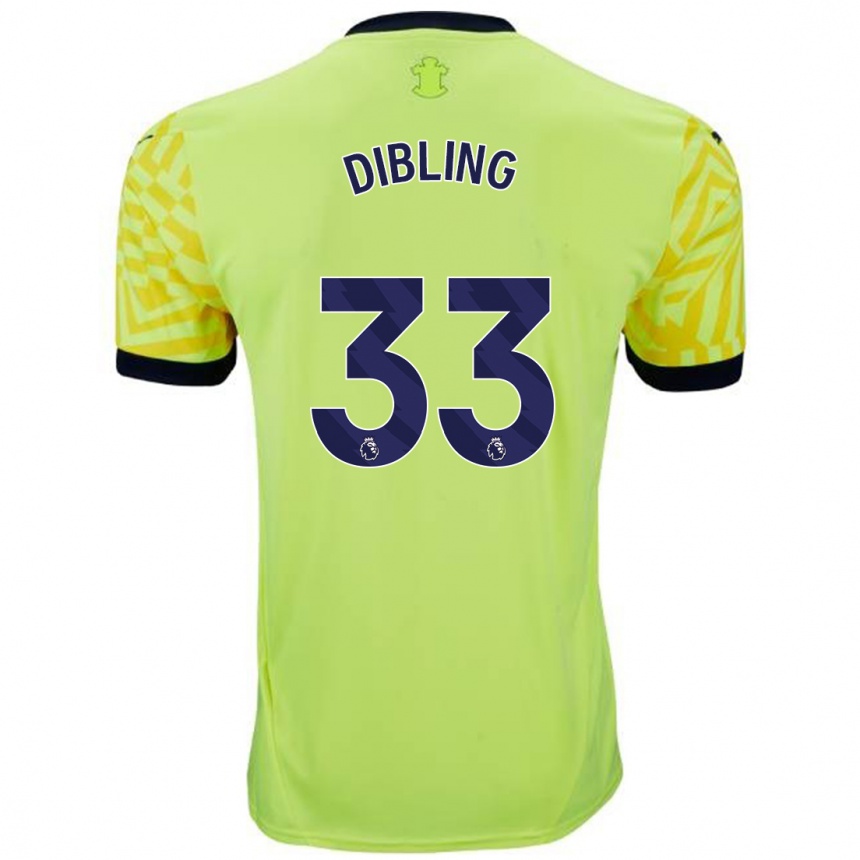 Homme Football Maillot Tyler Dibling #33 Jaune Tenues Extérieur 2024/25