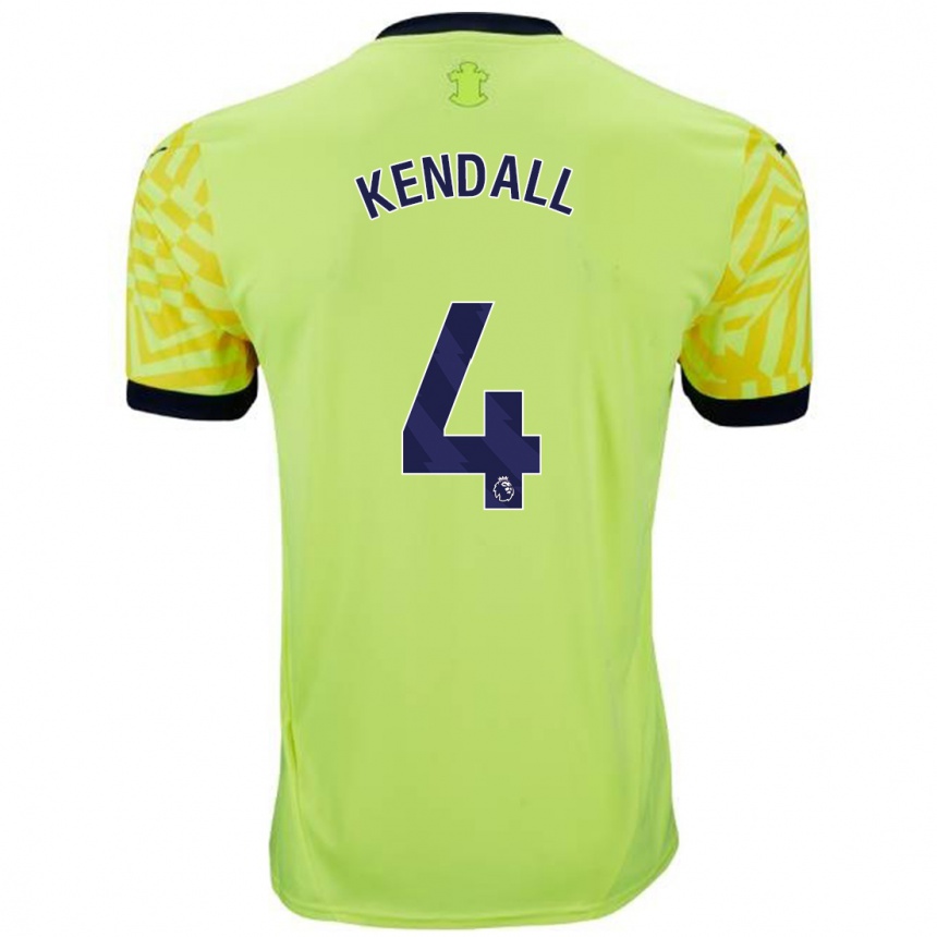 Homme Football Maillot Lucia Kendall #4 Jaune Tenues Extérieur 2024/25