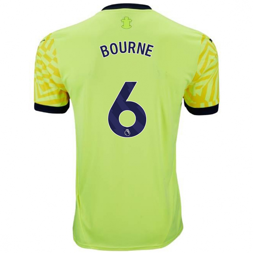 Homme Football Maillot Tara Bourne #6 Jaune Tenues Extérieur 2024/25