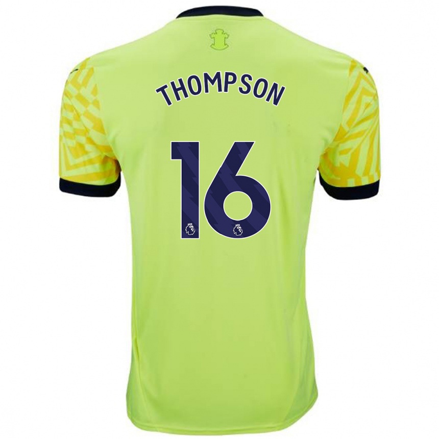 Homme Football Maillot Emma Thompson #16 Jaune Tenues Extérieur 2024/25