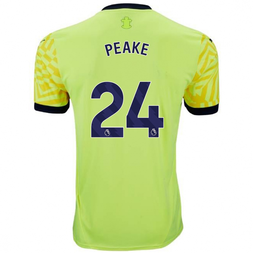 Homme Football Maillot Paige Peake #24 Jaune Tenues Extérieur 2024/25