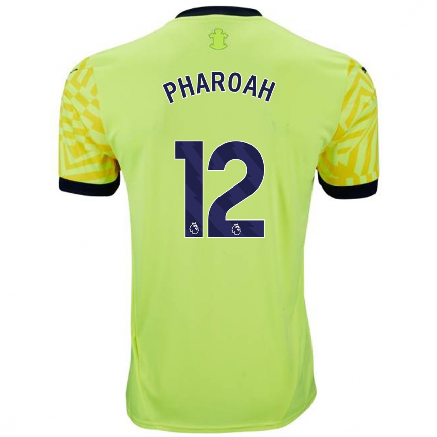 Homme Football Maillot Sophia Pharoah #12 Jaune Tenues Extérieur 2024/25