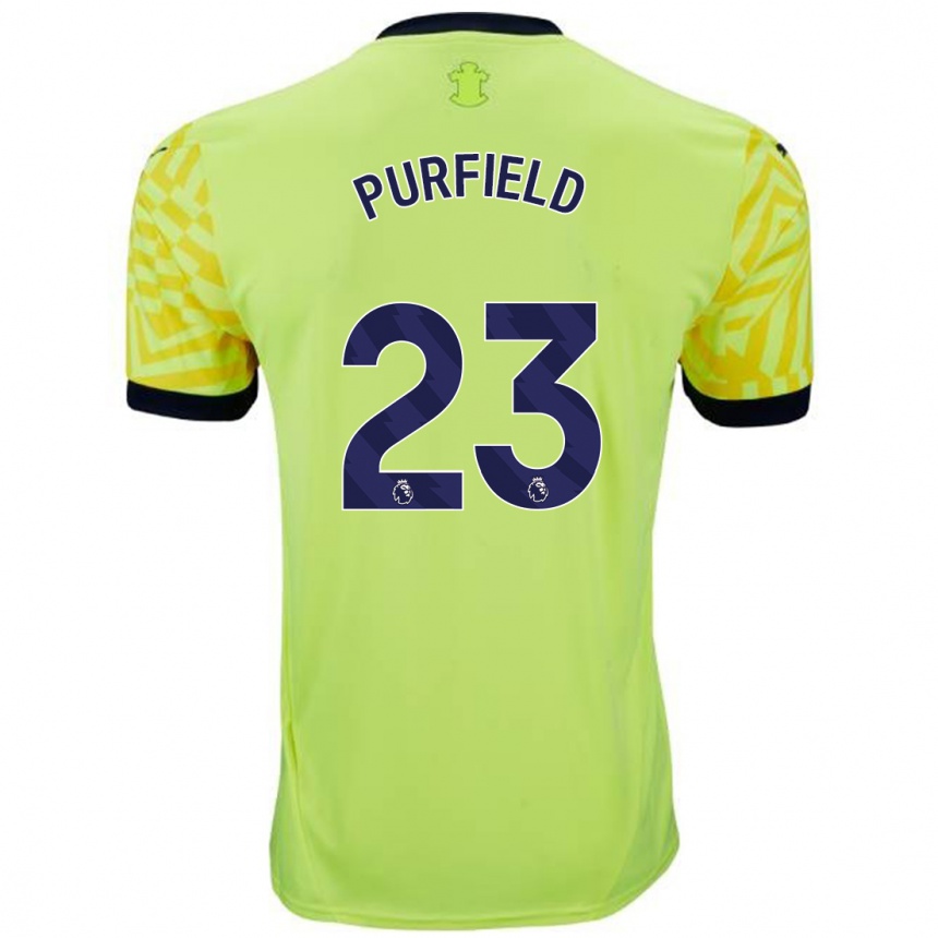 Homme Football Maillot Jemma Elizabeth Purfield #23 Jaune Tenues Extérieur 2024/25