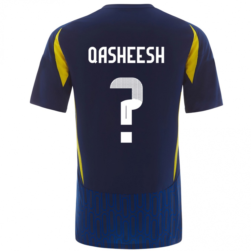 Homme Football Maillot Majed Qasheesh #0 Bleu Jaune Tenues Extérieur 2024/25