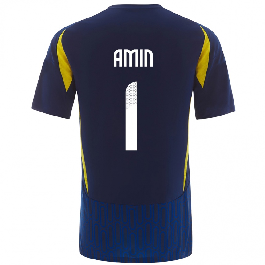 Homme Football Maillot Amin Al-Bukhari #1 Bleu Jaune Tenues Extérieur 2024/25