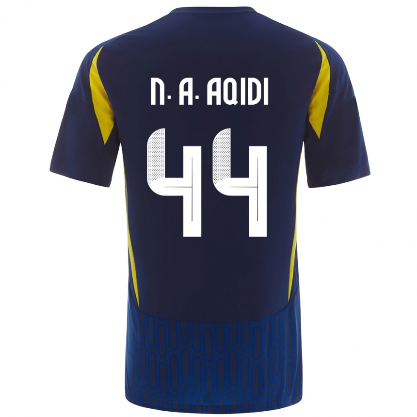 Homme Football Maillot Nawaf Al-Aqidi #44 Bleu Jaune Tenues Extérieur 2024/25