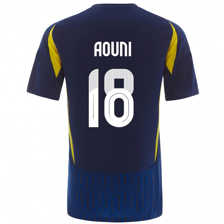 Homme Football Maillot Samia Aouni #18 Bleu Jaune Tenues Extérieur 2024/25