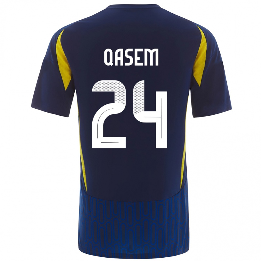 Homme Football Maillot Mohammed Qasem #24 Bleu Jaune Tenues Extérieur 2024/25