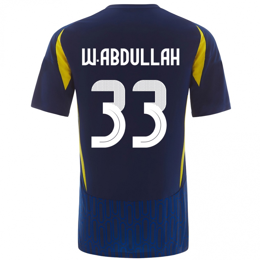 Homme Football Maillot Waleed Abdullah #33 Bleu Jaune Tenues Extérieur 2024/25