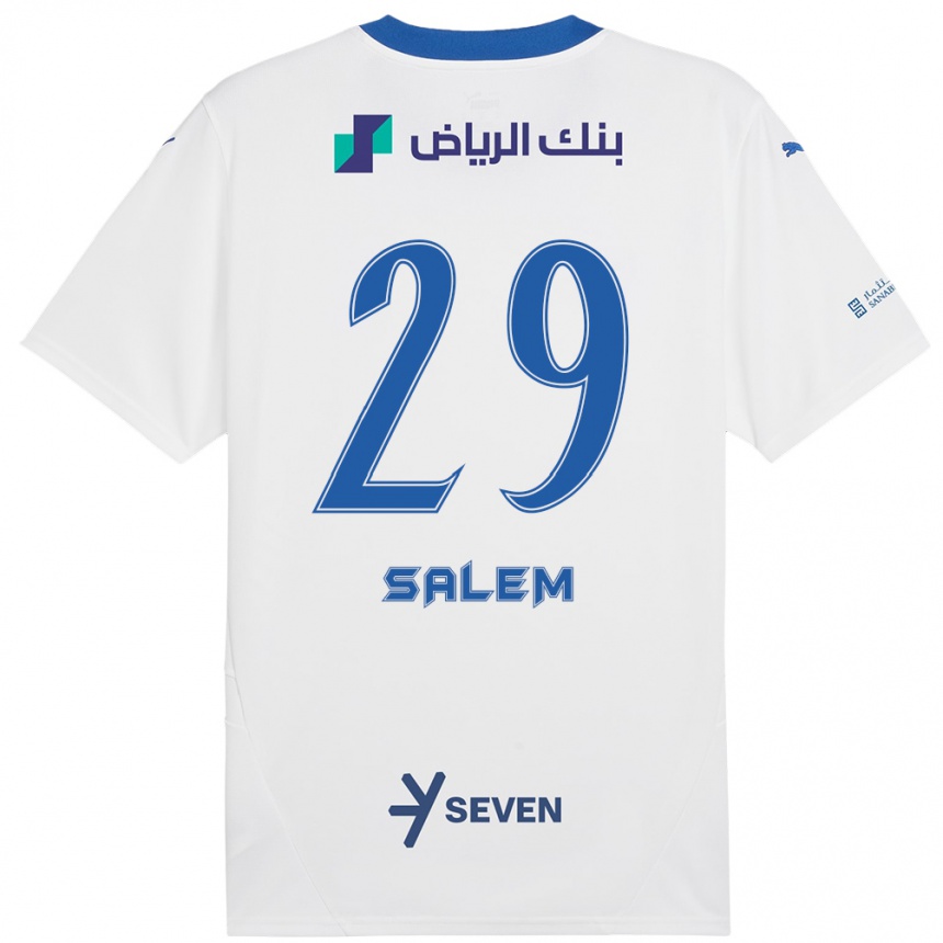 Homme Football Maillot Salem Al-Dawsari #29 Blanc Bleu Tenues Extérieur 2024/25