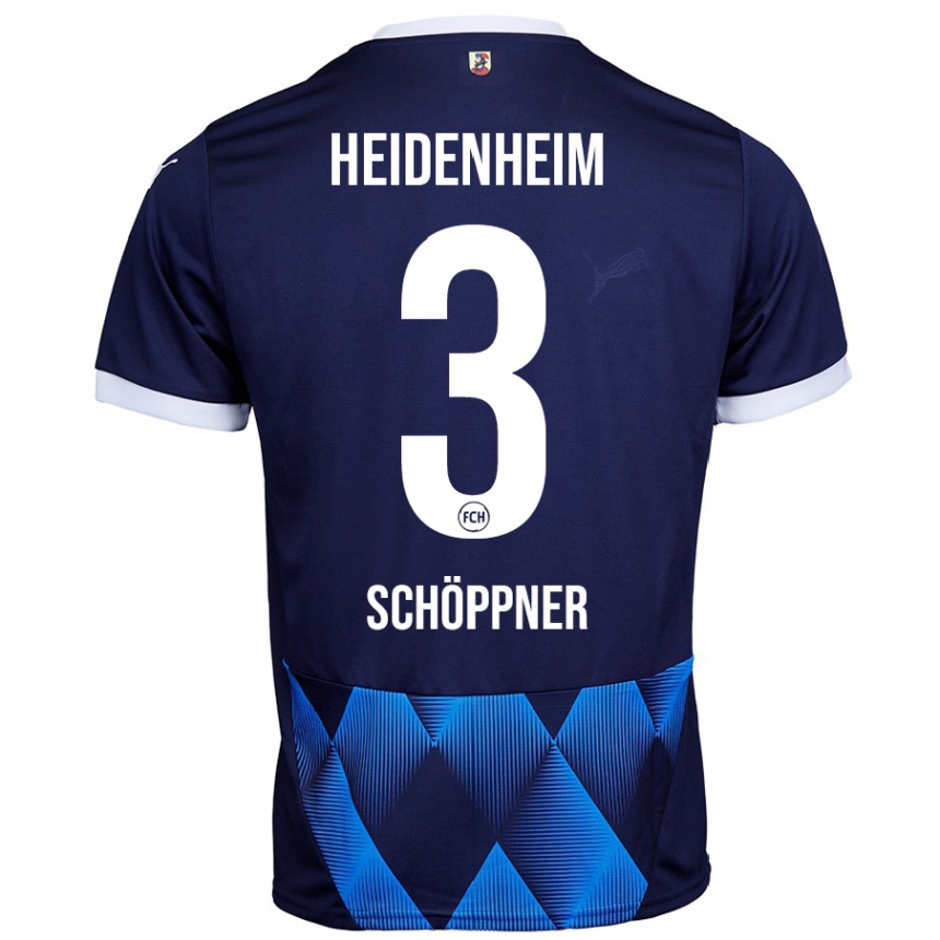 Homme Football Maillot Jan Schöppner #3 Bleu Marine Foncé Tenues Extérieur 2024/25