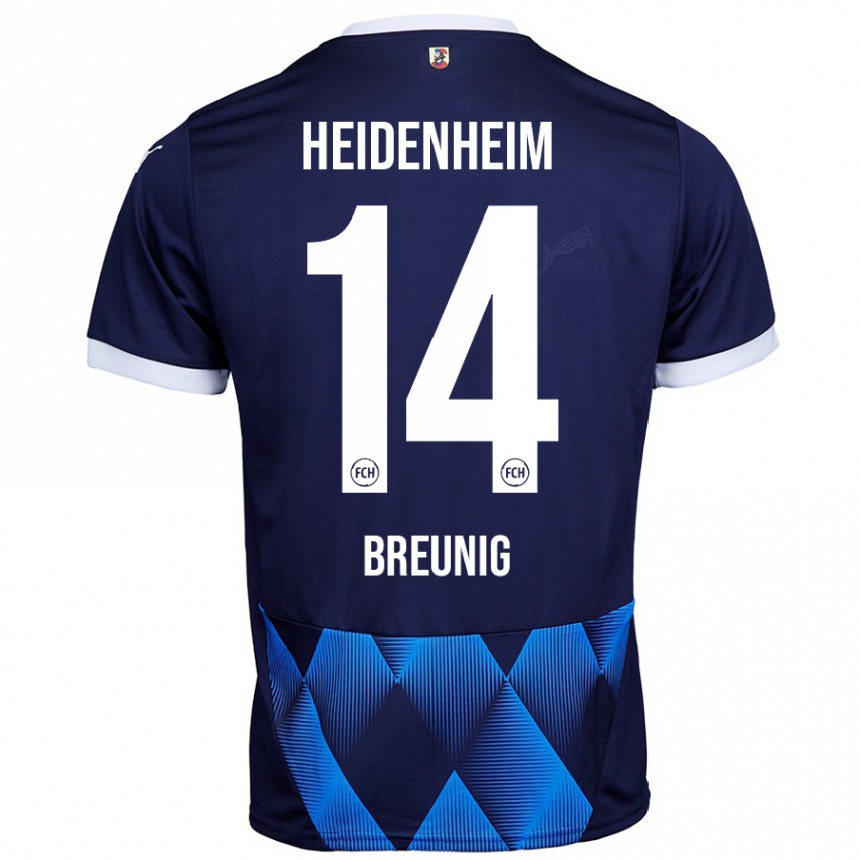 Homme Football Maillot Maximilian Breunig #14 Bleu Marine Foncé Tenues Extérieur 2024/25