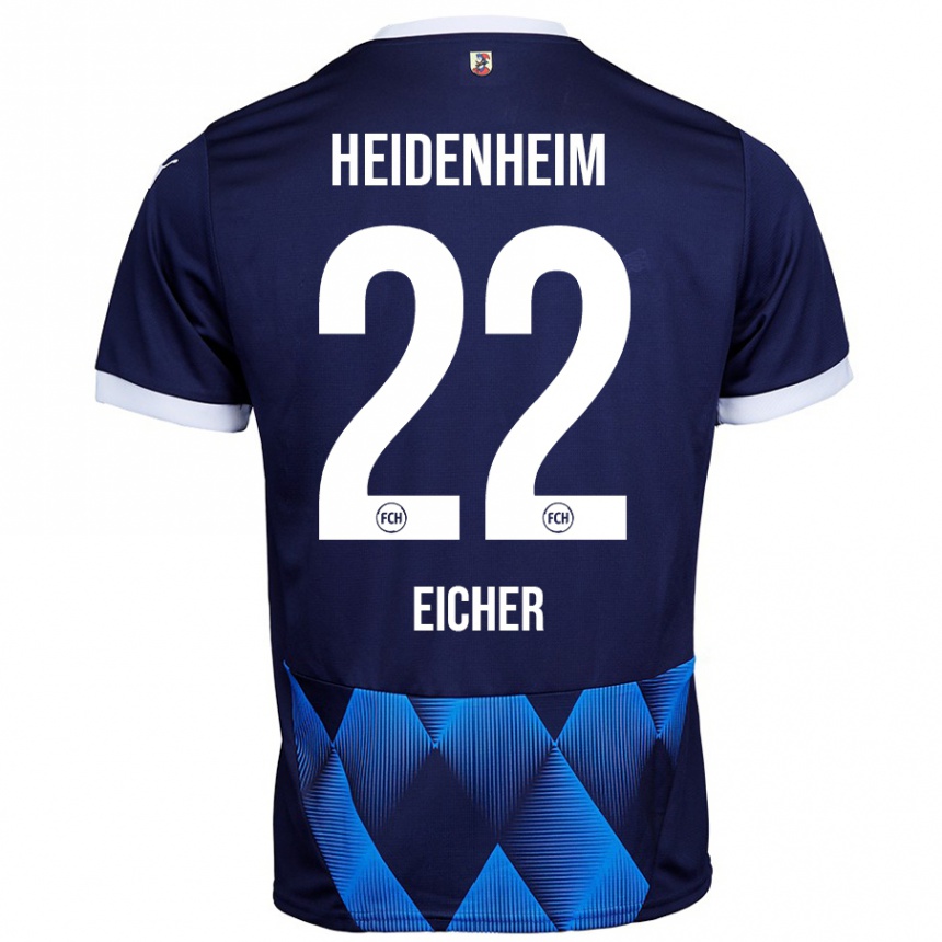 Homme Football Maillot Vitus Eicher #22 Bleu Marine Foncé Tenues Extérieur 2024/25