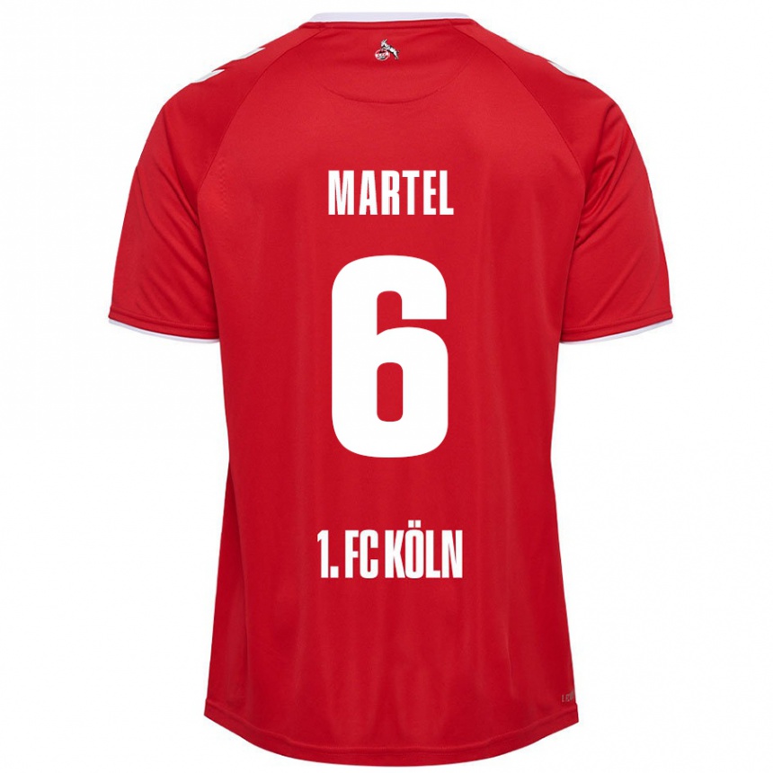 Homme Football Maillot Eric Martel #6 Rouge Blanc Tenues Extérieur 2024/25