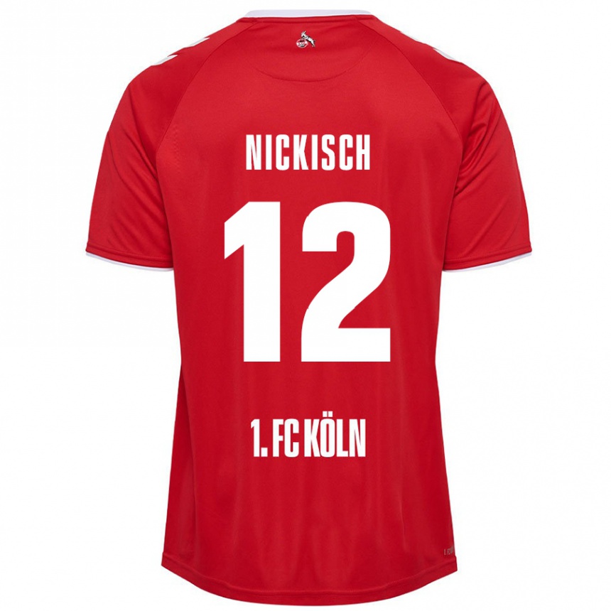 Homme Football Maillot Jonas Nickisch #12 Rouge Blanc Tenues Extérieur 2024/25