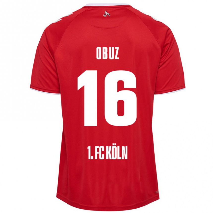 Homme Football Maillot Marvin Obuz #16 Rouge Blanc Tenues Extérieur 2024/25