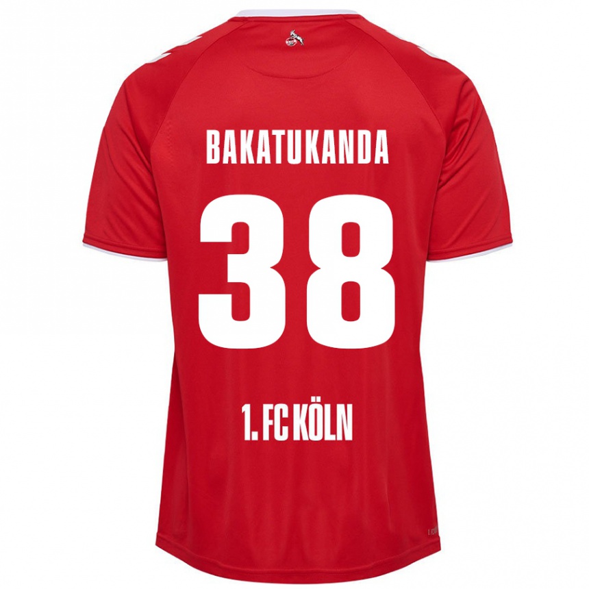 Homme Football Maillot Elias Bakatukanda #38 Rouge Blanc Tenues Extérieur 2024/25