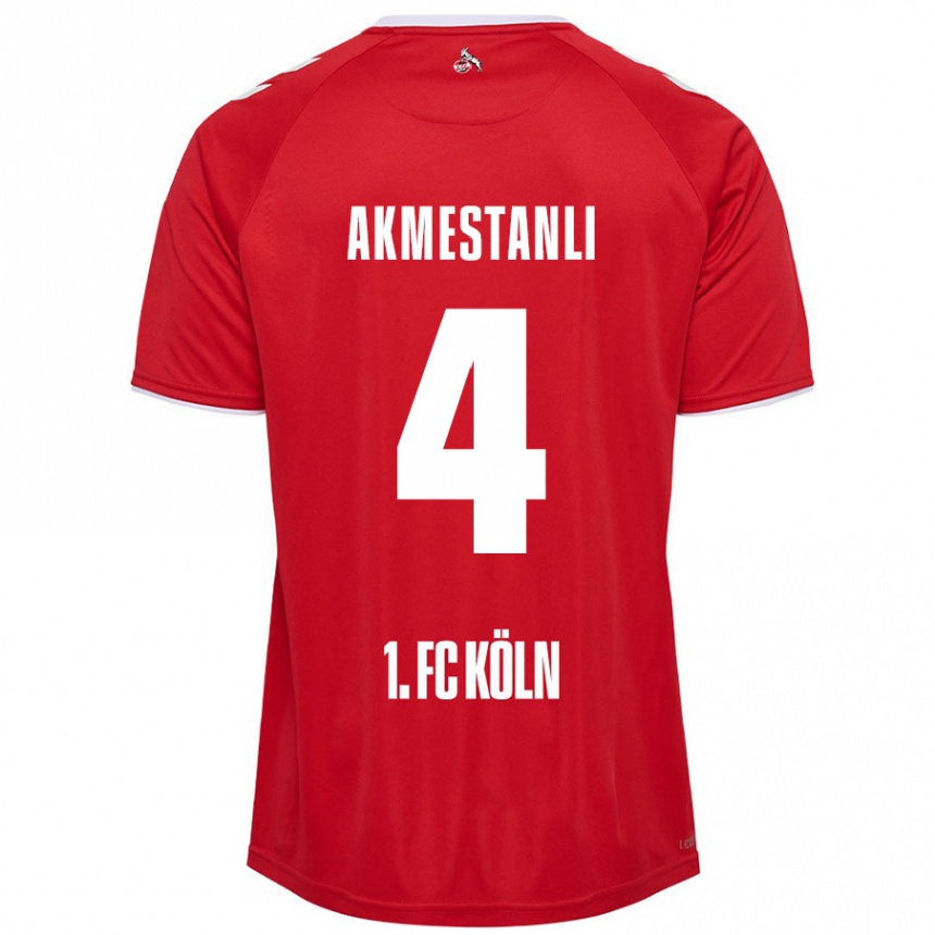 Homme Football Maillot Teoman Akmestanli #4 Rouge Blanc Tenues Extérieur 2024/25