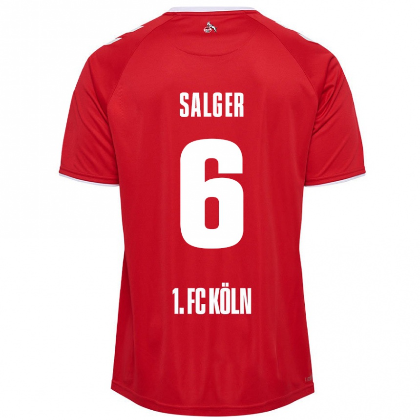 Homme Football Maillot Stephan Salger #6 Rouge Blanc Tenues Extérieur 2024/25