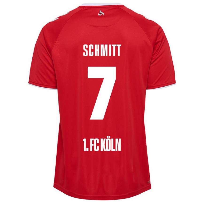 Homme Football Maillot Oliver Schmitt #7 Rouge Blanc Tenues Extérieur 2024/25