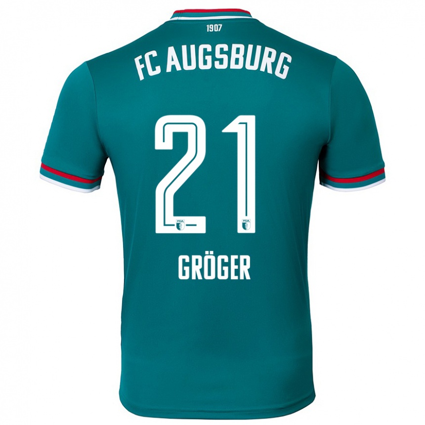 Homme Football Maillot Elias Gröger #21 Vert Foncé Tenues Extérieur 2024/25