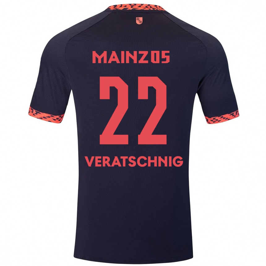 Homme Football Maillot Nikolas Veratschnig #22 Bleu Corail Rouge Tenues Extérieur 2024/25