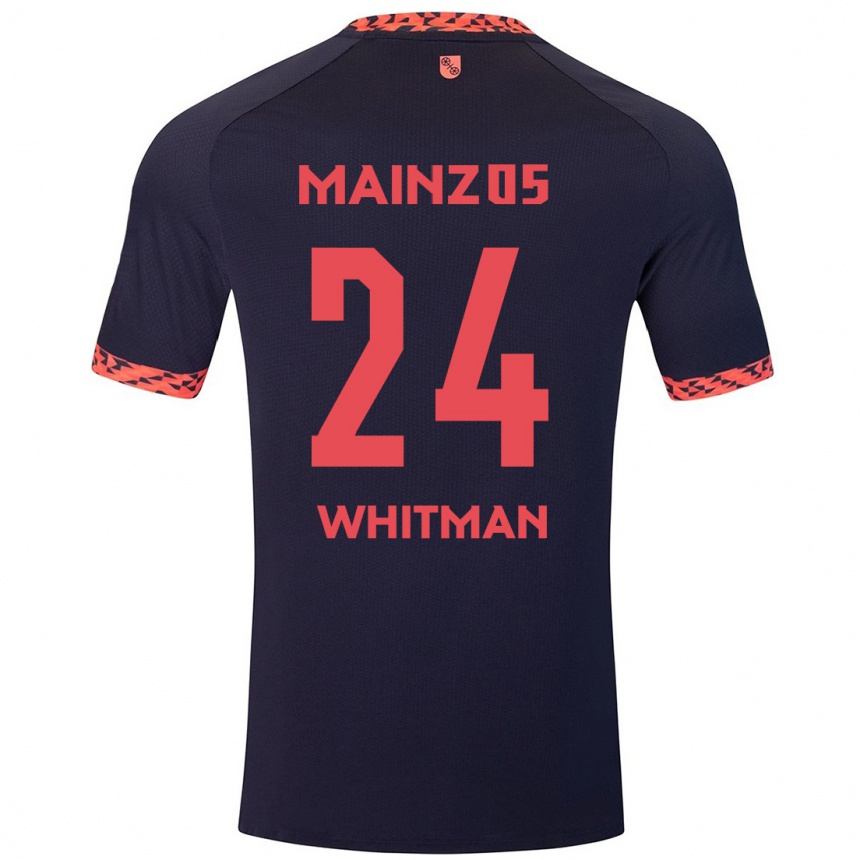 Homme Football Maillot Katherine Whitman #24 Bleu Corail Rouge Tenues Extérieur 2024/25