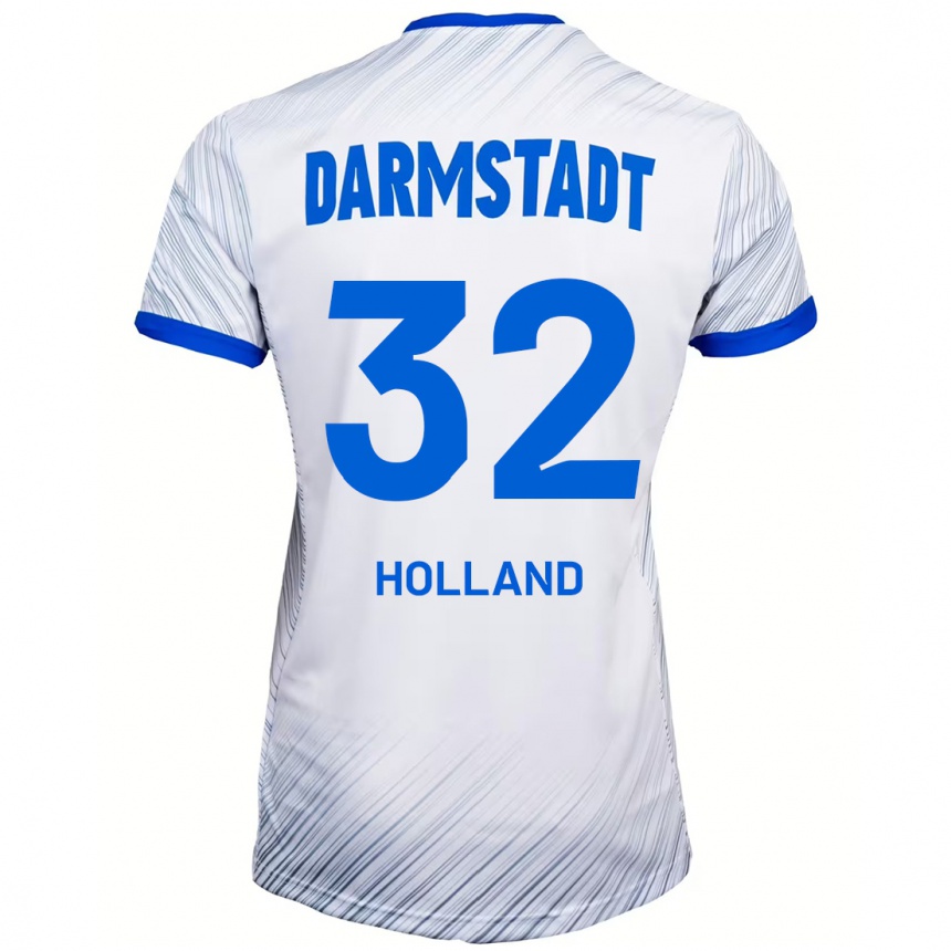 Homme Football Maillot Fabian Holland #32 Blanc Bleu Tenues Extérieur 2024/25