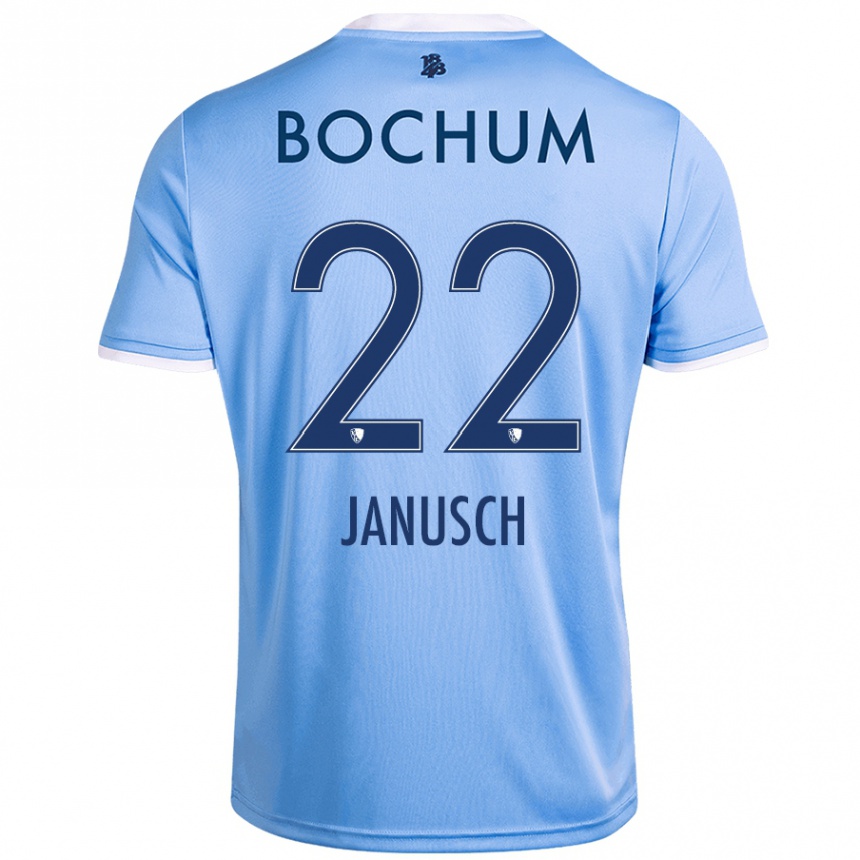 Homme Football Maillot Thees Janusch #22 Bleu Ciel Tenues Extérieur 2024/25