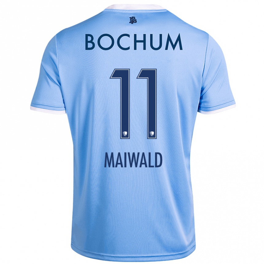 Homme Football Maillot Anna Maiwald #11 Bleu Ciel Tenues Extérieur 2024/25