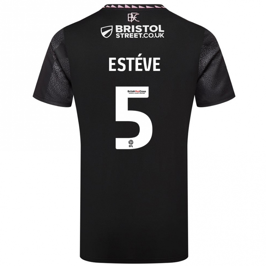 Homme Football Maillot Maxime Estève #5 Noir Tenues Extérieur 2024/25