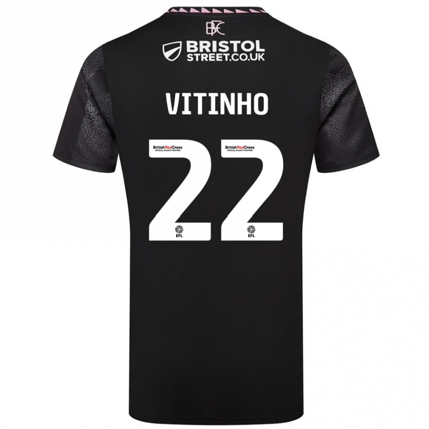 Homme Football Maillot Vitinho #22 Noir Tenues Extérieur 2024/25