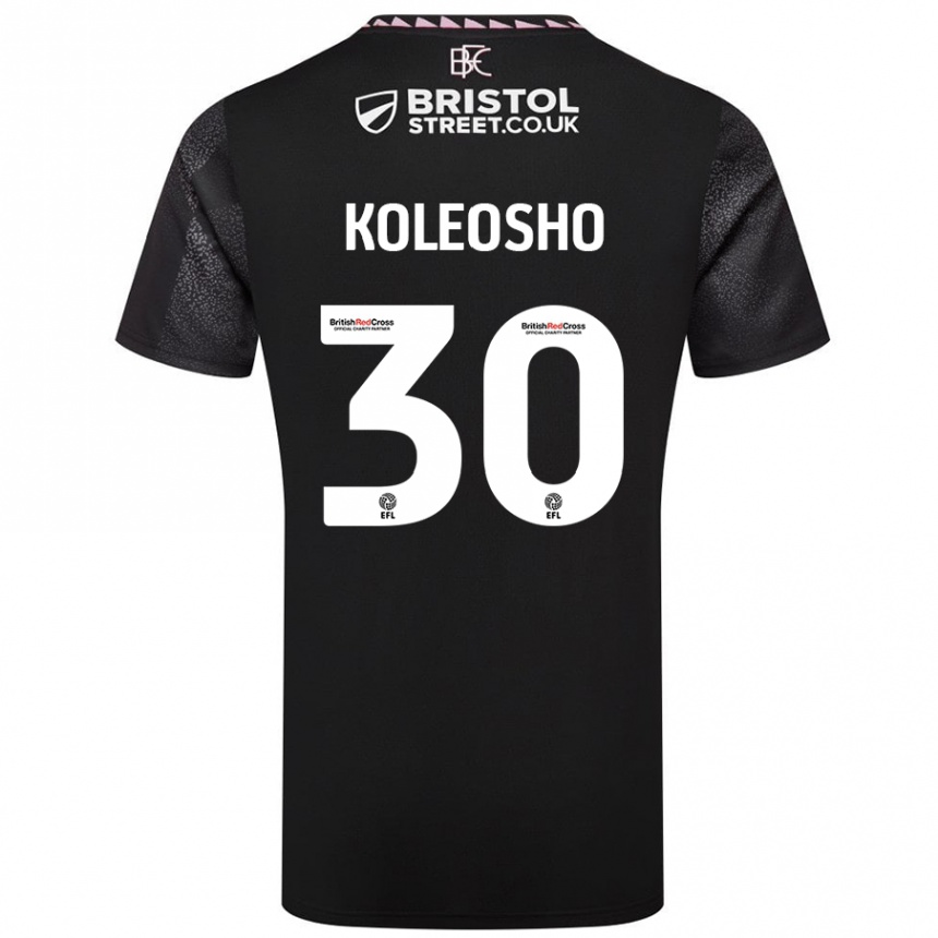 Homme Football Maillot Luca Koleosho #30 Noir Tenues Extérieur 2024/25