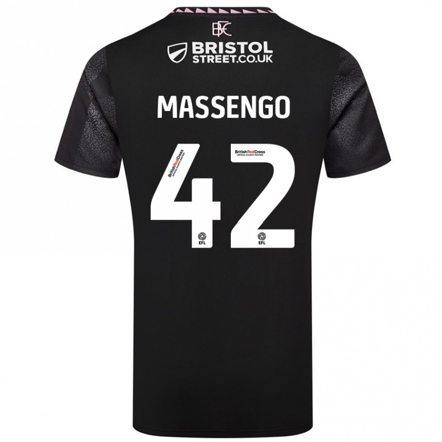 Homme Football Maillot Han-Noah Massengo #42 Noir Tenues Extérieur 2024/25