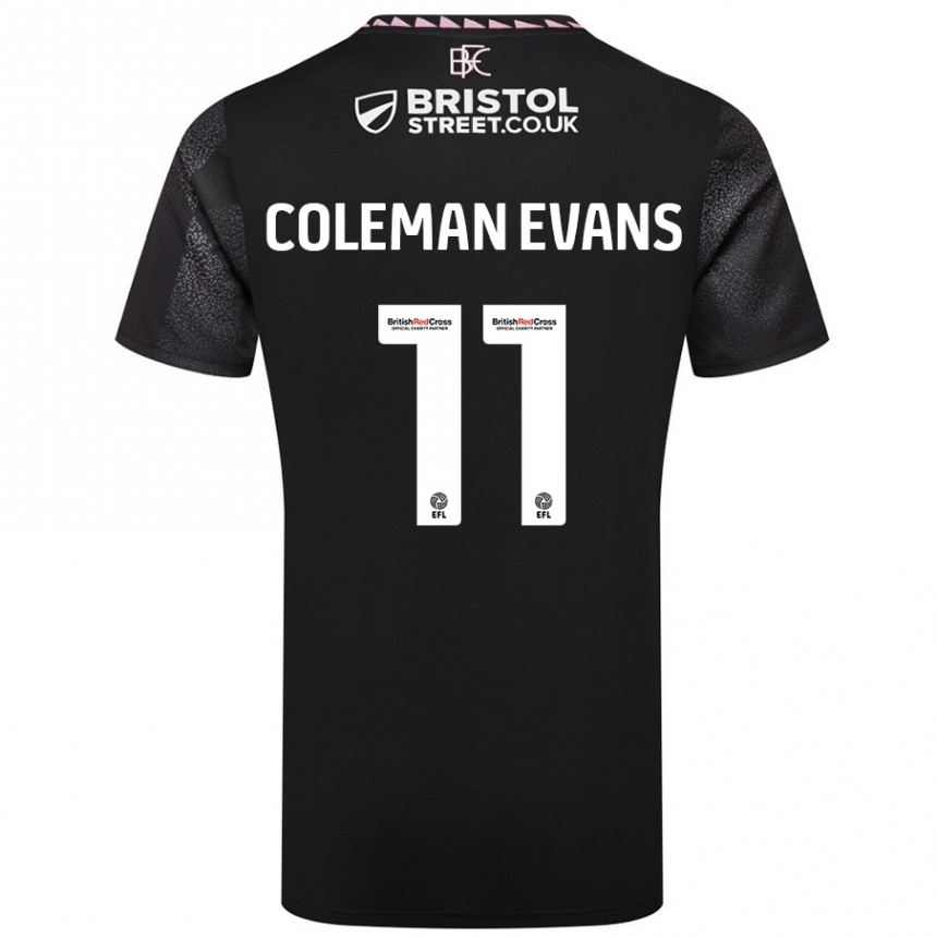 Homme Football Maillot Amaya Coleman-Evans #11 Noir Tenues Extérieur 2024/25