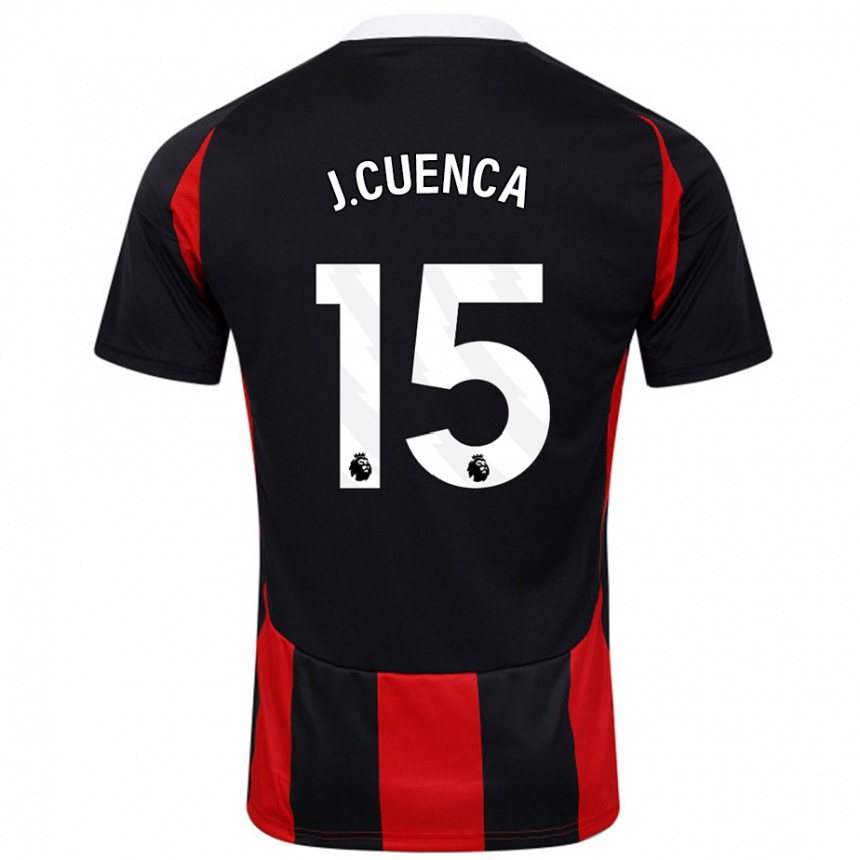 Homme Football Maillot Jorge Cuenca #15 Noir Rouge Tenues Extérieur 2024/25