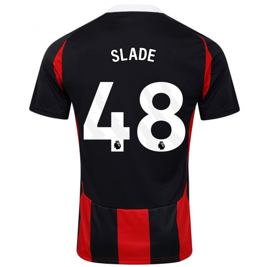 Homme Football Maillot Bradley Slade #48 Noir Rouge Tenues Extérieur 2024/25